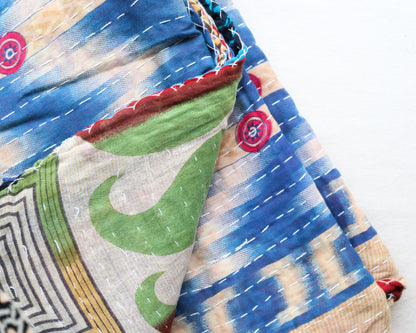 Neela Blue Vintage Kantha Quilt