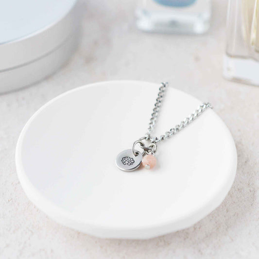 October Birthflower With Birthstone Necklace