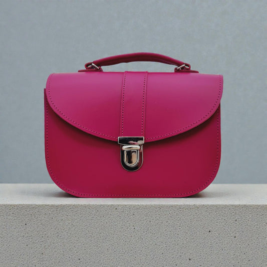 Olympia Handmade Leather Bag - Magenta