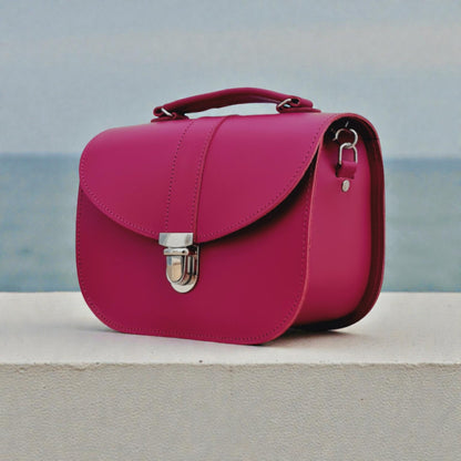 Olympia Handmade Leather Bag - Magenta