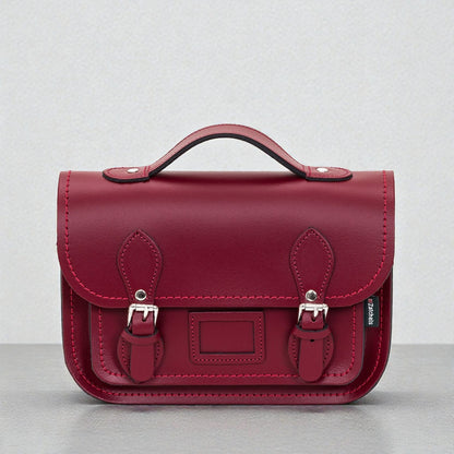 Leather Midi Satchel - Oxblood