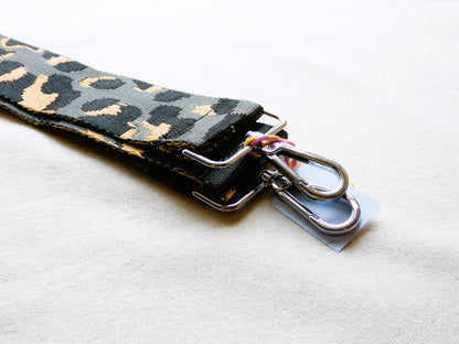 Dark Grey Animal Print Swappable Bag Strap