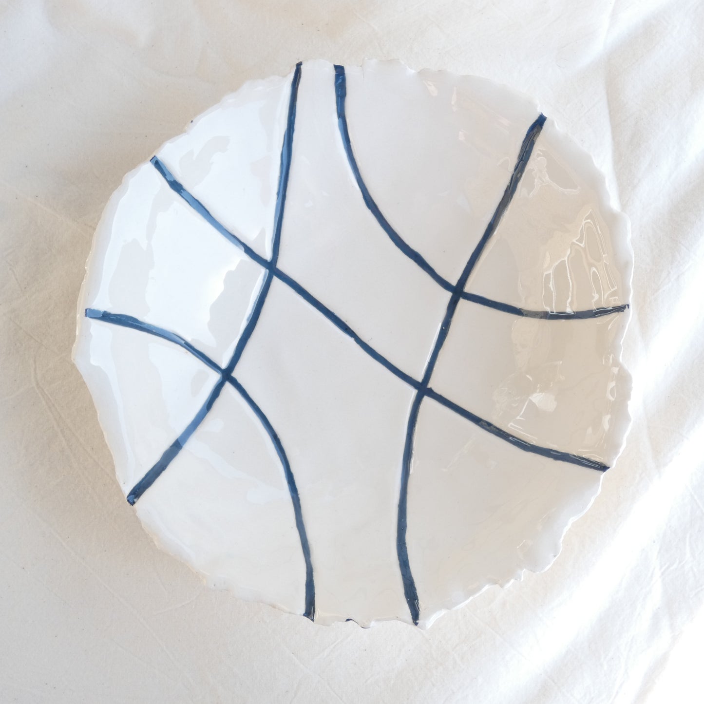 Teal Criss Cross Bowl