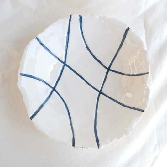 Teal Criss Cross Bowl
