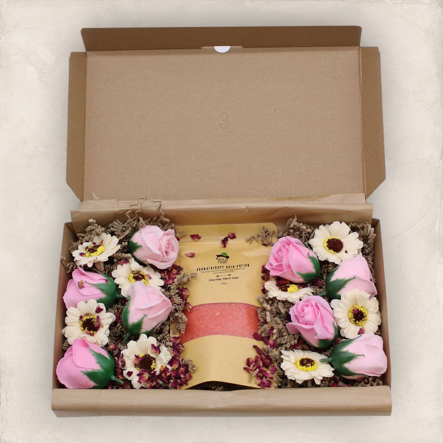 Passion Bath Sea Salts & Soap Flowers Set