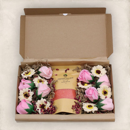 Passion Bath Sea Salts & Soap Flowers Set
