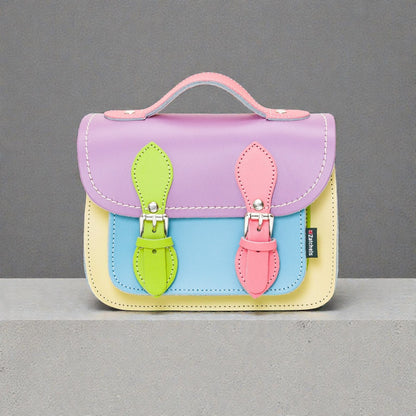 Handmade Leather Micro Satchel - Pastel Kaleidoscope