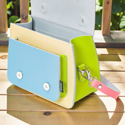 Handmade Leather Micro Satchel - Pastel Kaleidoscope