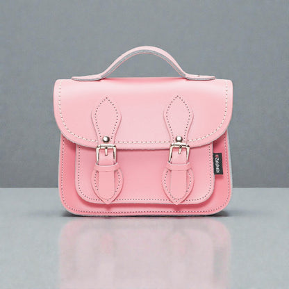 Handmade Leather Micro Satchel - Pastel Pink