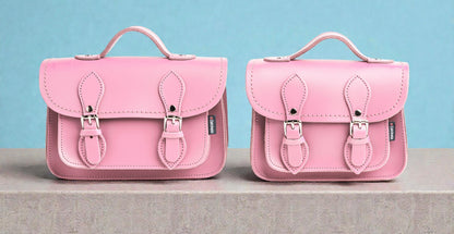 Handmade Leather Micro Satchel - Pastel Pink