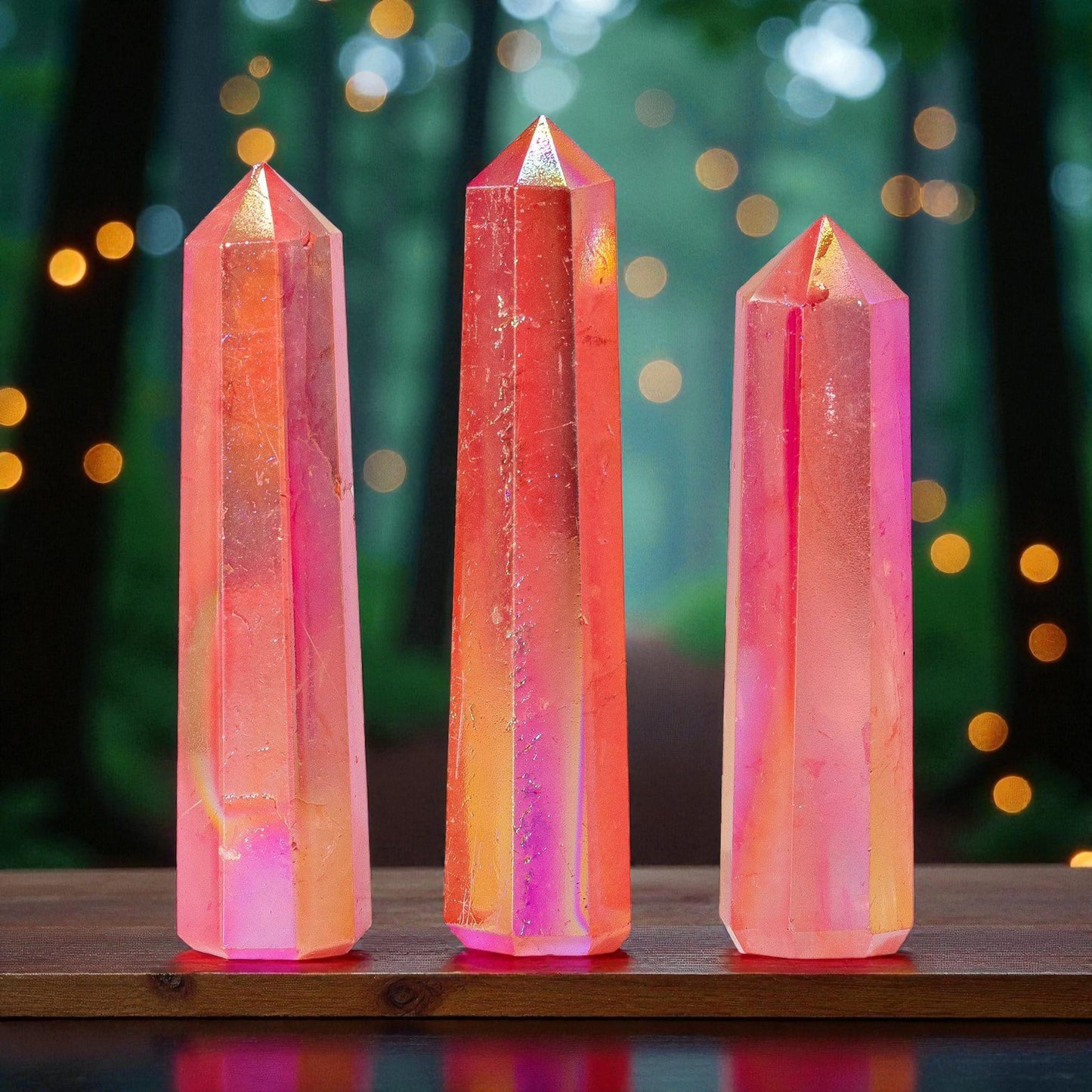 Gemstone Obelisk Point - Peach Aurora Crystal Quartz