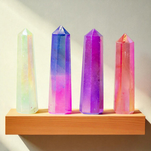 Gemstone Obelisk Point - Peach Aurora Crystal Quartz