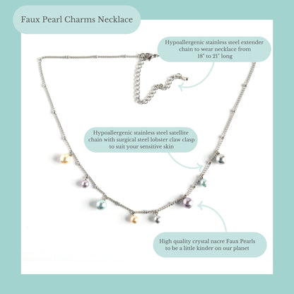 Faux Pearl Charms Necklace