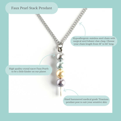 Faux Pearl Stack Pendant Necklace