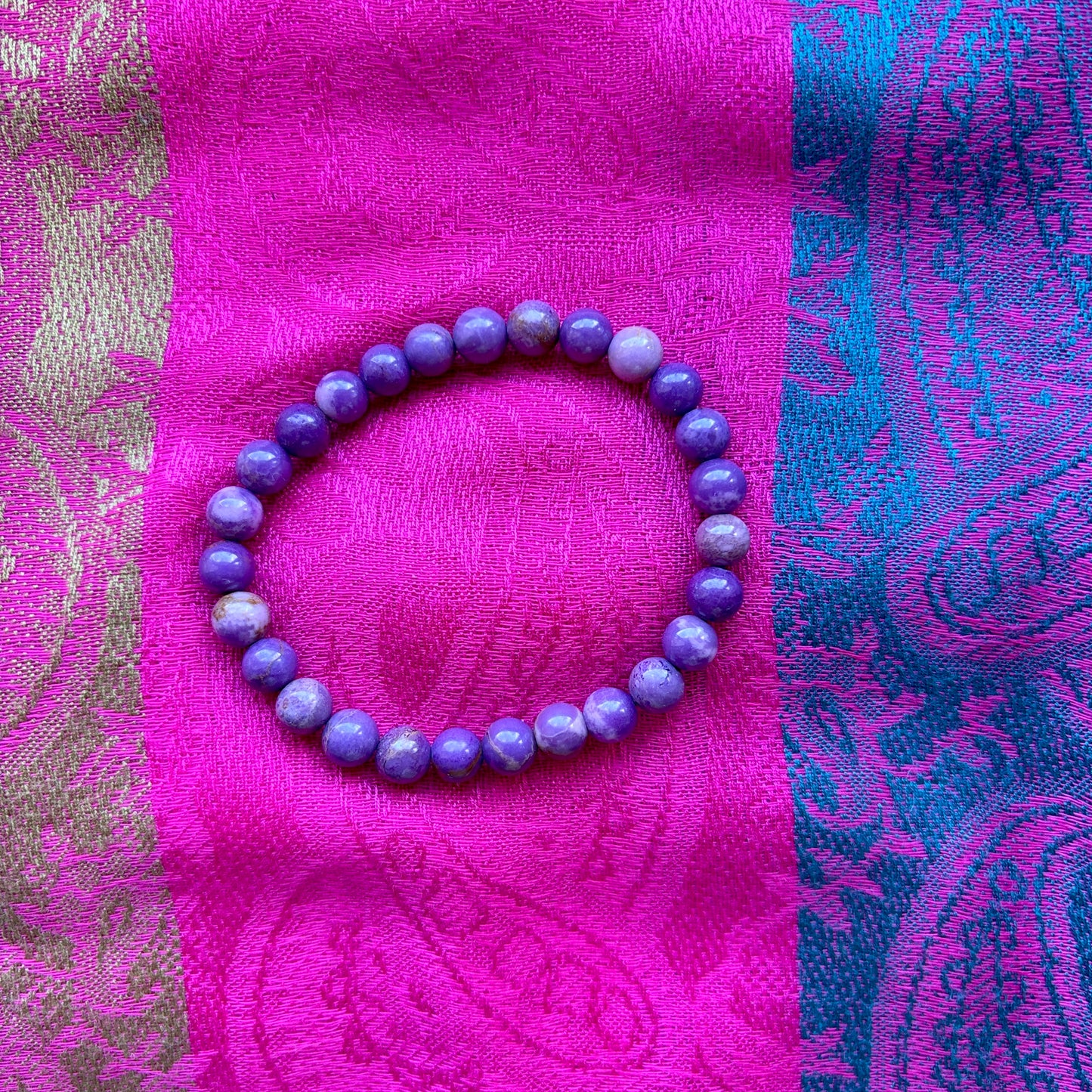 Phosphosiderite Bead Bracelet