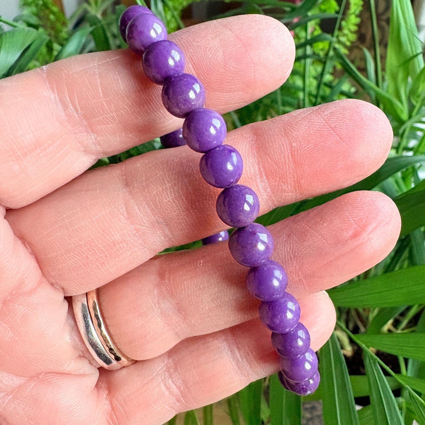 Phosphosiderite Bead Bracelet