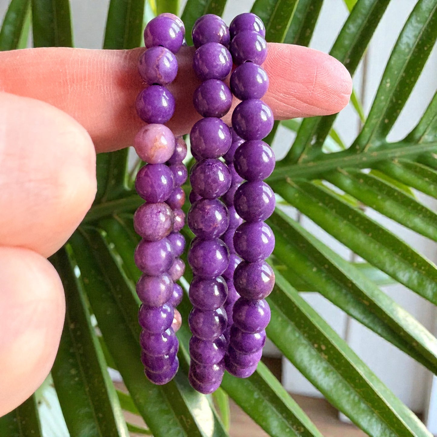 Phosphosiderite Bead Bracelet