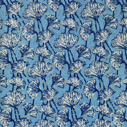 Blue & Gold Lotus Leaf Scarf
