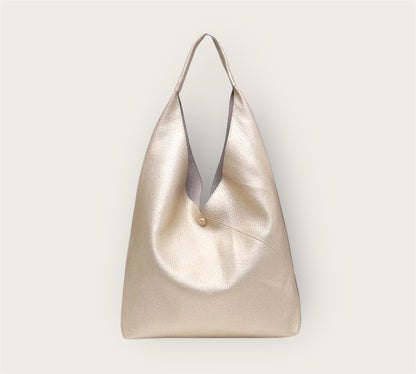 Molten Gold Slouch Bag + Pouch Duo