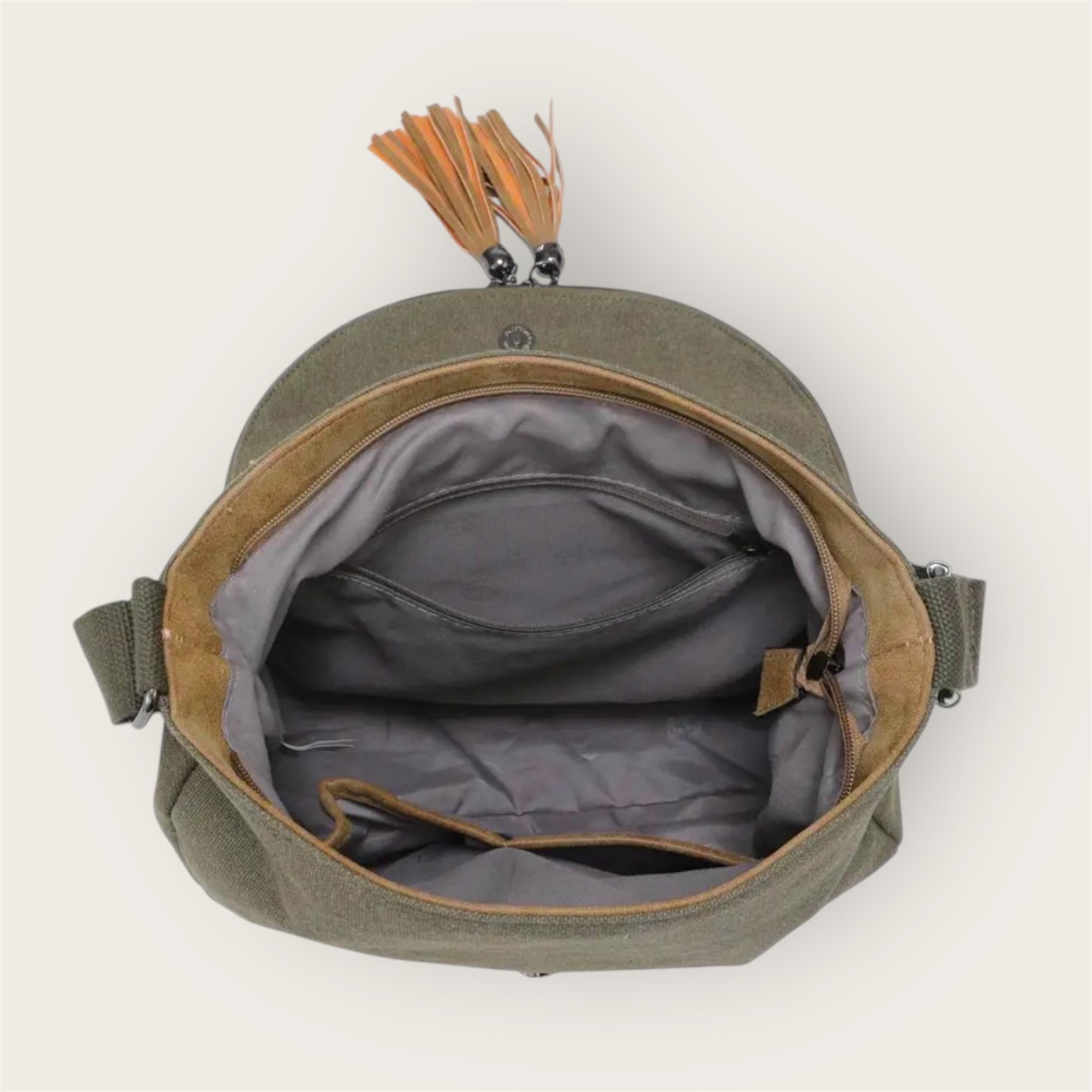 Khaki Crossbody Canvas Star Bag