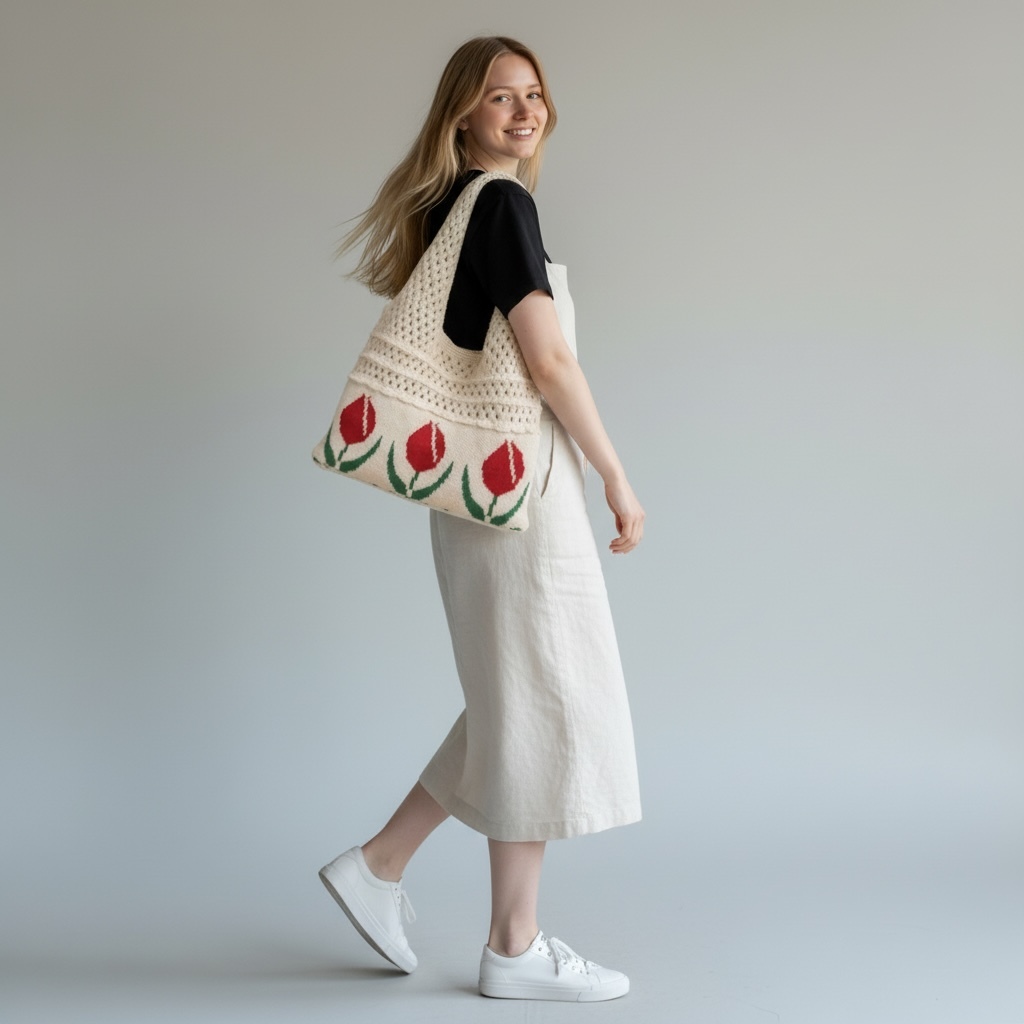 Tulip Crochet Tote Bag
