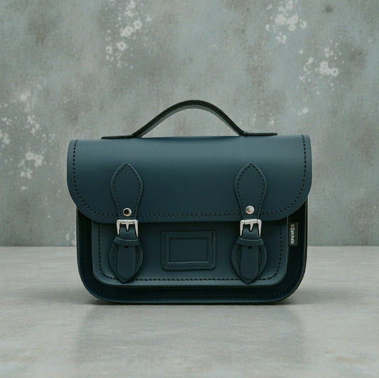 Leather Midi Satchel - Pine