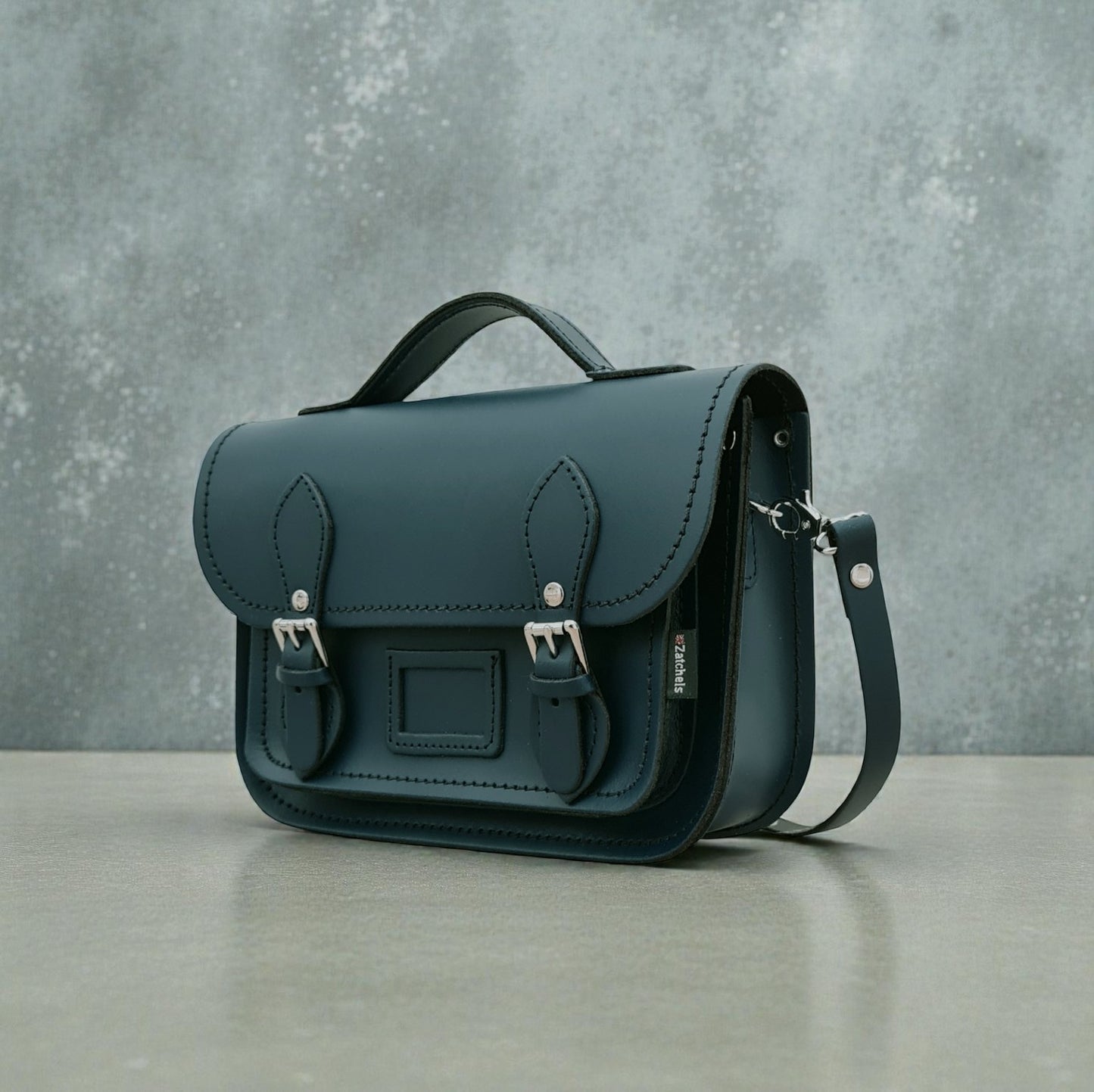 Leather Midi Satchel - Pine