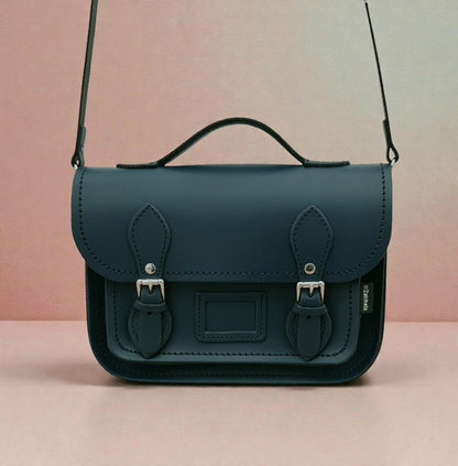 Leather Midi Satchel - Pine