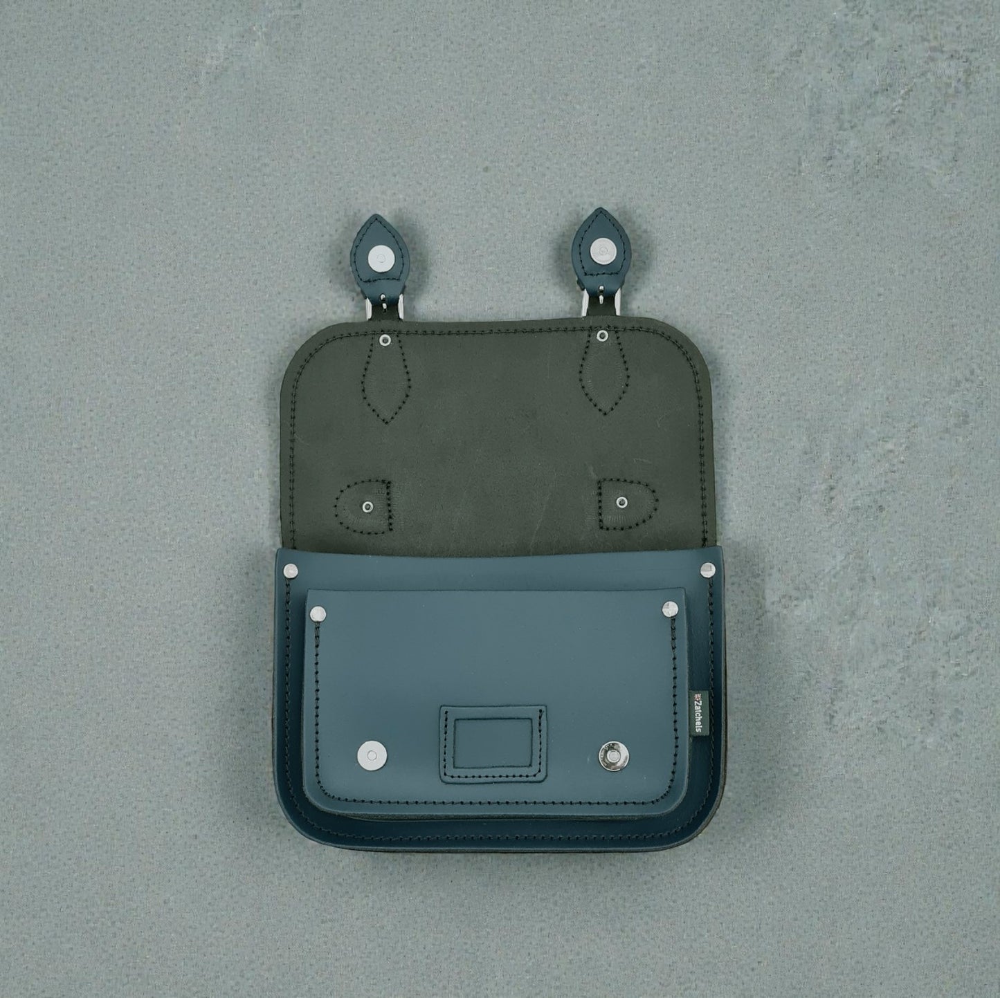 Leather Midi Satchel - Pine