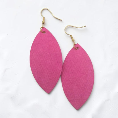 Pink Plant Paper Leaf Earrings