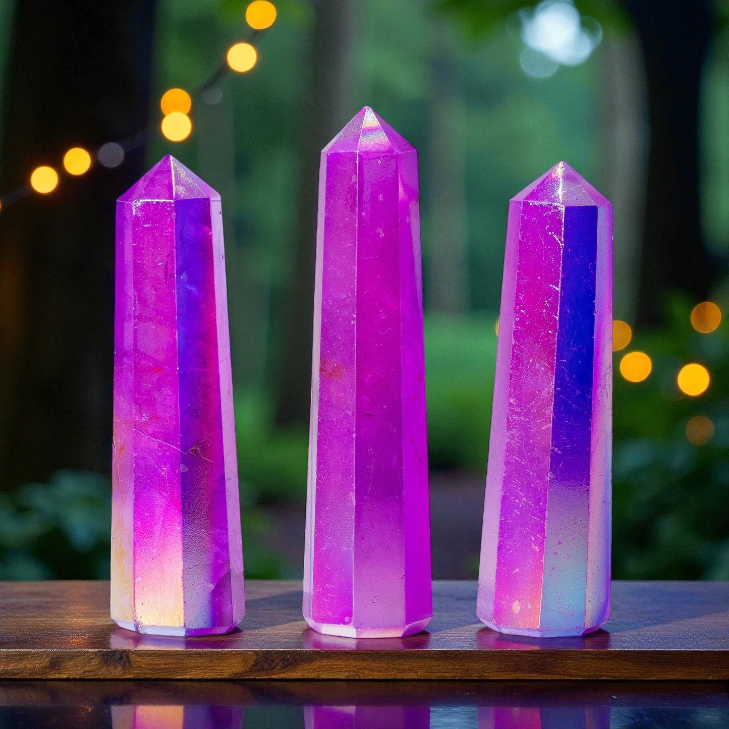 Gemstone Obelisk Point - Purple Aurora Crystal Quartz