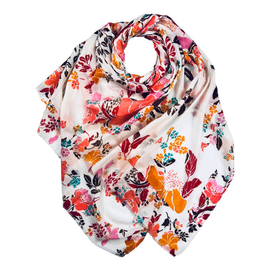 Magnolia Flower Print Scarf