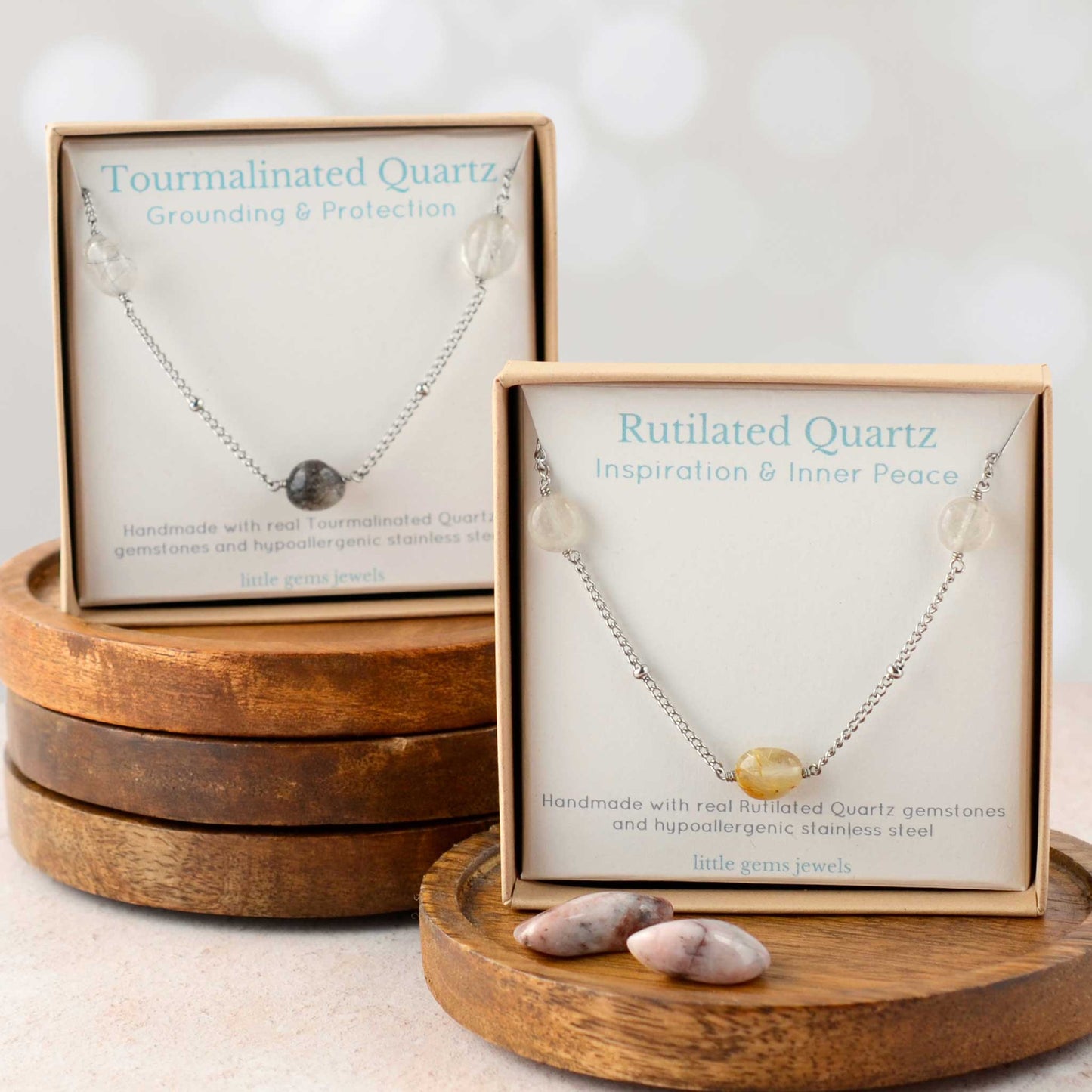 Long Quartz Gemstone Necklace