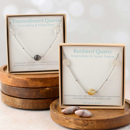 Long Quartz Gemstone Necklace