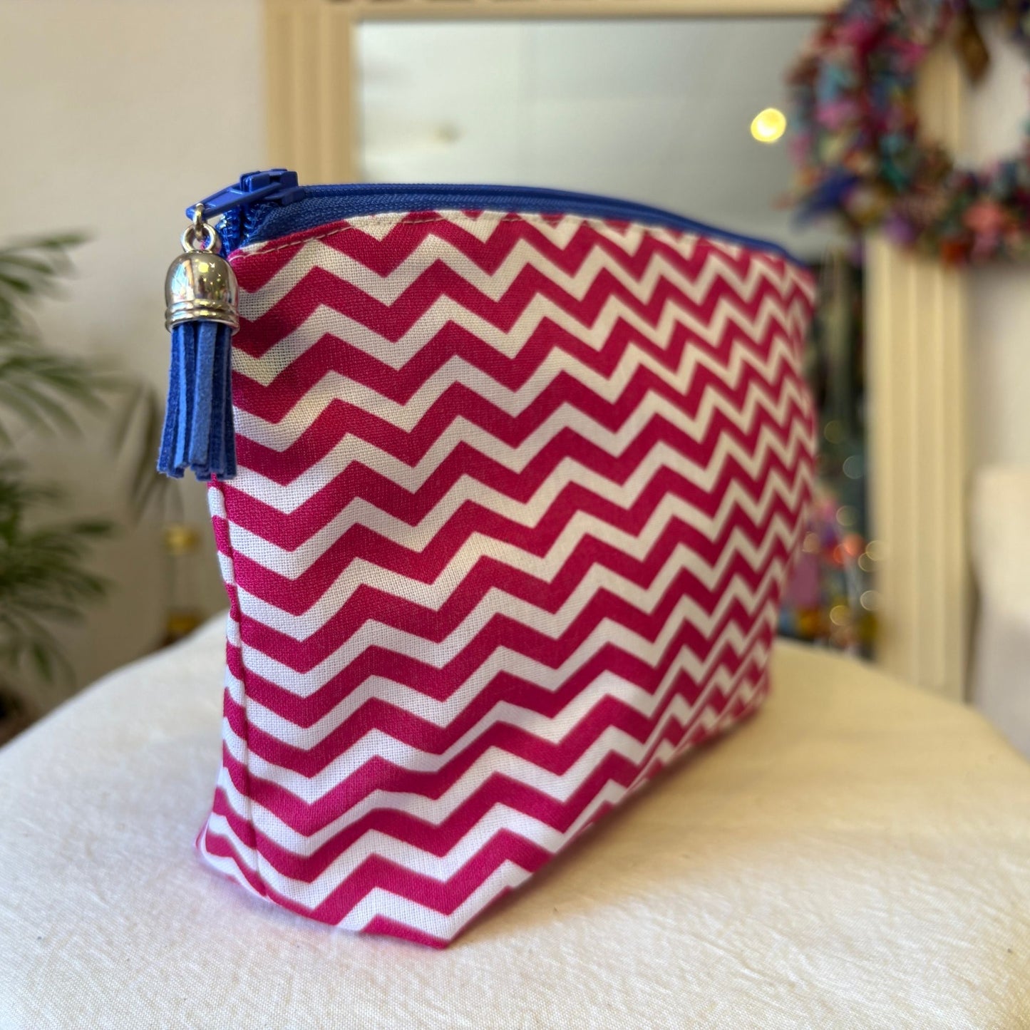 Raspberry Chevron Everyday Pouch