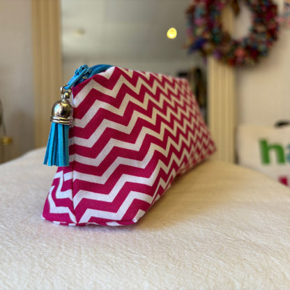 Raspberry Chevron Pencil Case