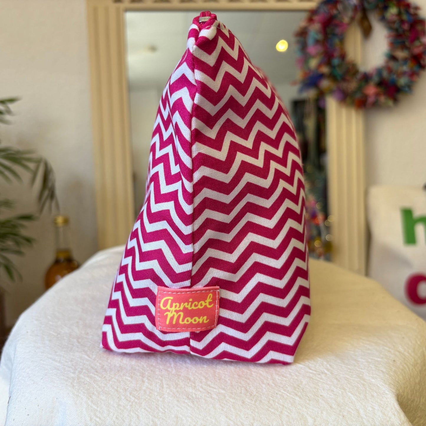 Raspberry Chevron Wash Bag