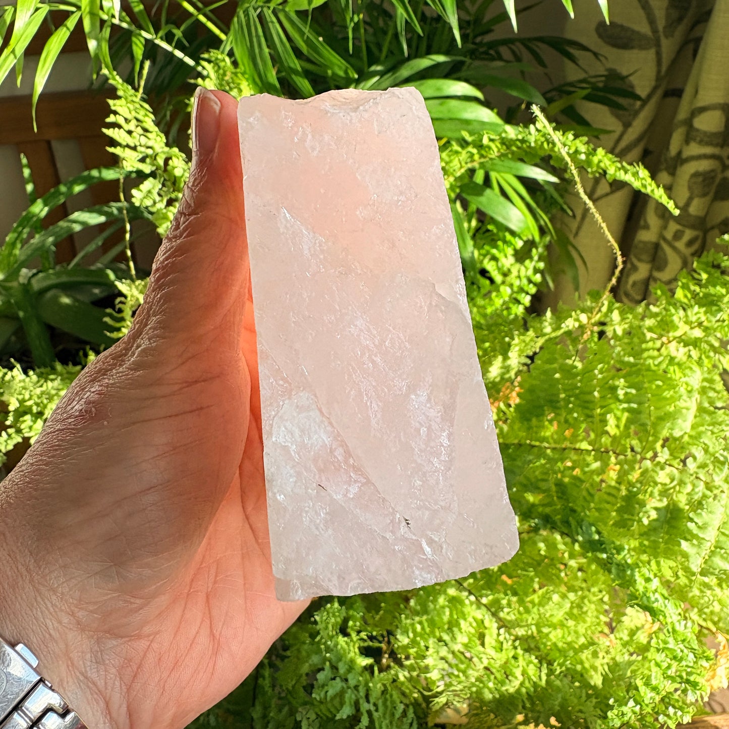 Polished Rose Quartz Crystal With Cut Base