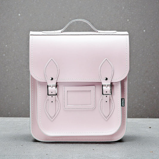 Handmade Leather City Backpack - Rose Quartz