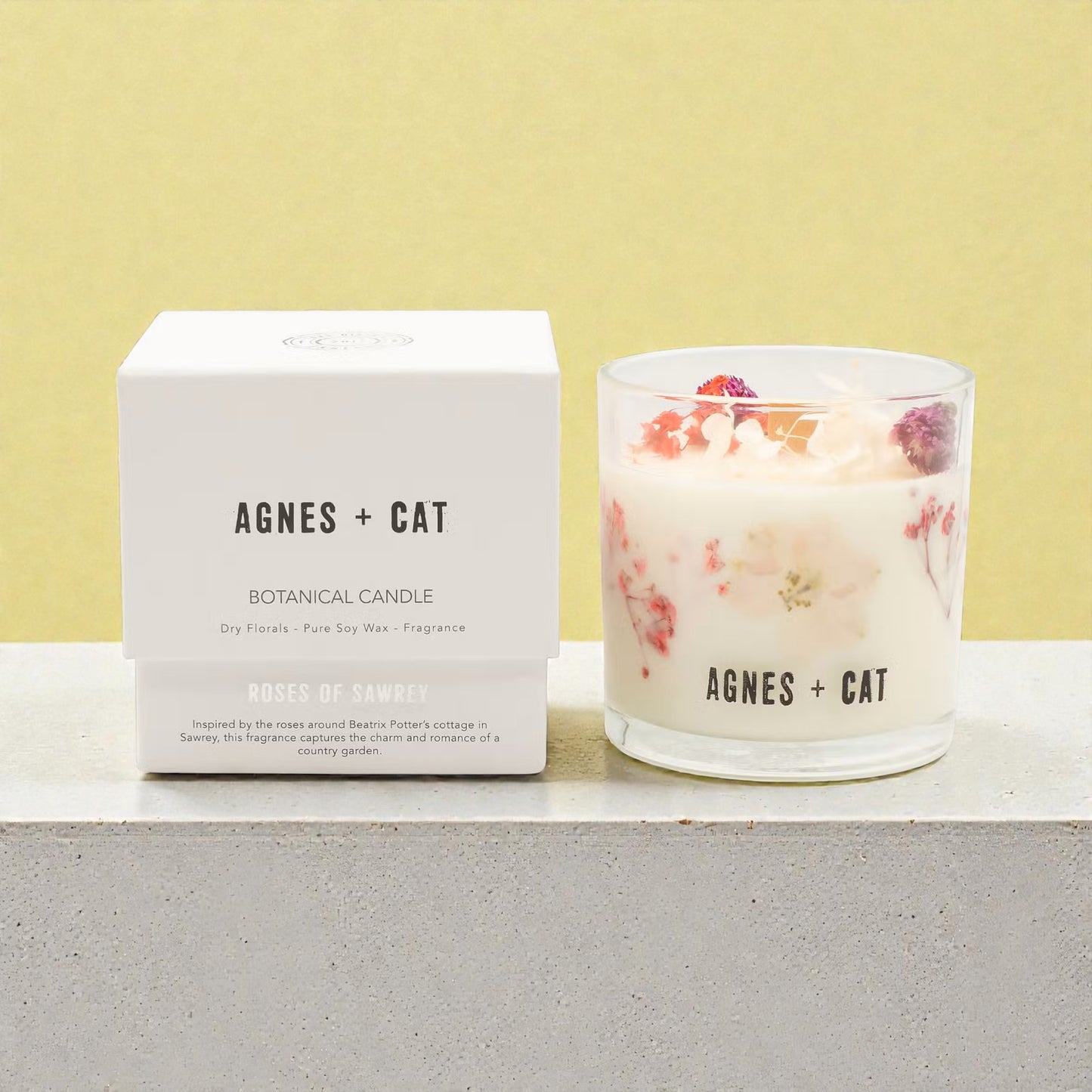 Agnes + Cat Botanical Soy Wax Candle - Roses of Sawrey