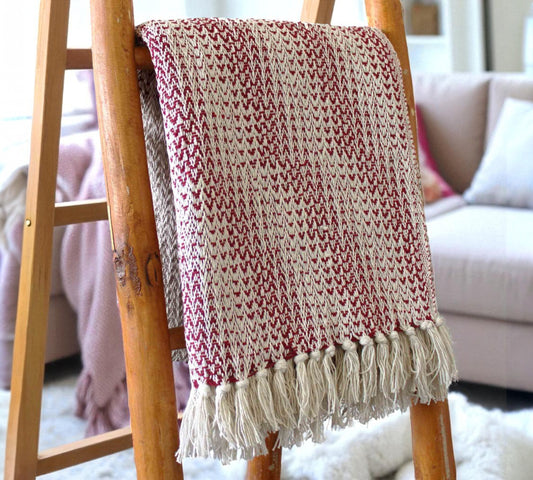 Ruby Two Tone Boho Cotton Throw