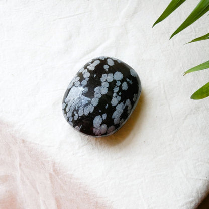 Snowflake Obsidian Palm Stone