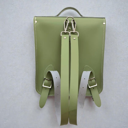 Handmade Leather City Backpack - Sage Green