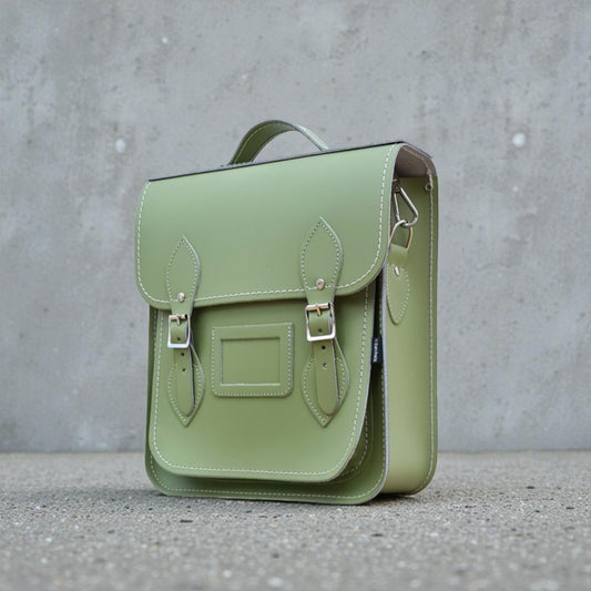 Handmade Leather City Backpack - Sage Green