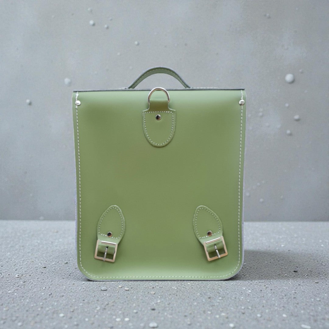 Handmade Leather City Backpack - Sage Green