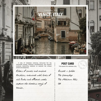 Venice, Italy postcard with canal and buildings
