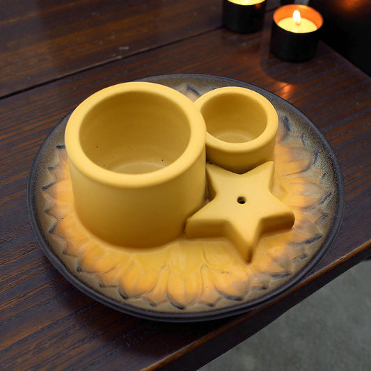Incense & Smudge Stick Holder - Sand & Grey Mandala