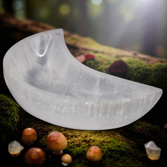 Selenite Crescent Moon Bowl - 15cm