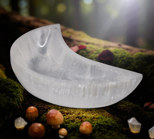 Selenite Crescent Moon Bowl - 15cm