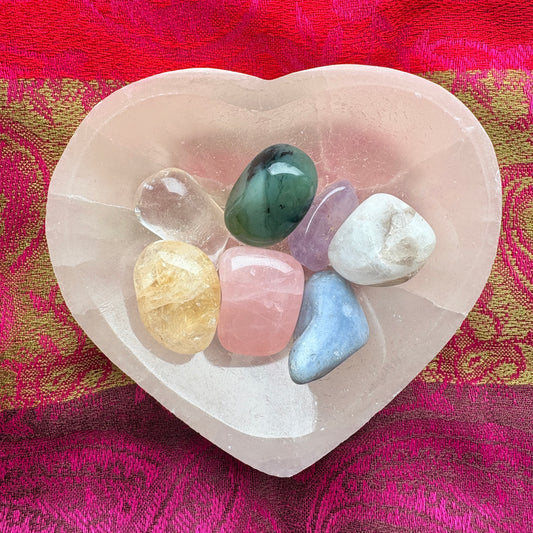 Selenite Heart Healing Set